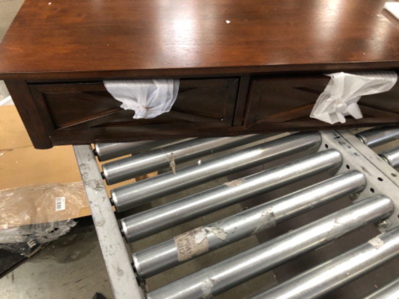 Photo 4 of **MAJOR DAMAGE** Convenience Concepts Country Oxford 2-Drawer Console Table, Espresso ***SEE PICTURES FOR DAMAGE***