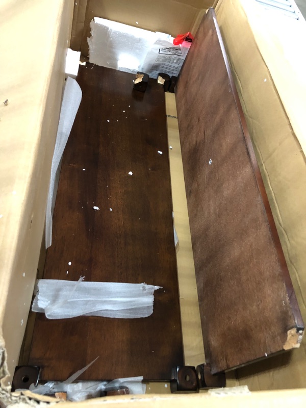 Photo 3 of **MAJOR DAMAGE** Convenience Concepts Country Oxford 2-Drawer Console Table, Espresso ***SEE PICTURES FOR DAMAGE***