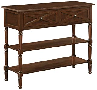 Photo 1 of **MAJOR DAMAGE** Convenience Concepts Country Oxford 2-Drawer Console Table, Espresso ***SEE PICTURES FOR DAMAGE***