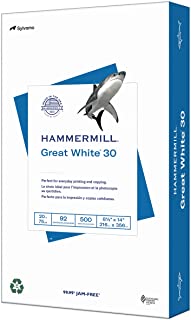 Photo 1 of 3 REAMS,  Hammermill Printer Paper, Great White 30% Recycled Paper, 8.5 x 14 - 1 Ream (500 Sheets) - 92 Bright, Made in the USA, 086704 ** NEW, PACKAGE DAMAGED, SOME DIRT STAINS, MAYBE SOME DAMAGE TO PAGES***