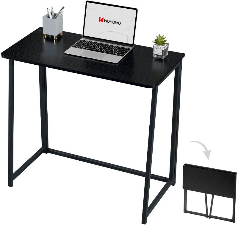 Photo 1 of Folding Computer Desk, Small Writing Foldable Desk 31.5", Space-Saving Laptop Table, Easy Assemble Workstation for Home Office,Black **USED, LOOSE HARDWARE***