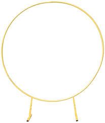 Photo 1 of 8.2FT Gold Round Wedding Arch Stand, Metal Circle Balloon Arch Backdrop Stand Frame,