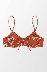 Photo 1 of Cupshe  Boho Impressions Underwire Tie Front Bralette Bikini Top SIZE S