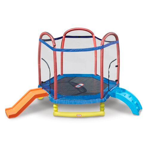 Photo 1 of Little Tikes - Climb 'n Slide 7' Trampoline - Orange/Yellow/Blue/Black
