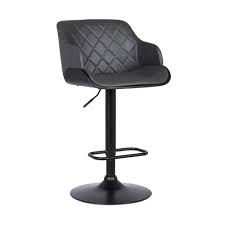 Photo 1 of Armen Living  Toby Grey 33-in H Adjustable height Upholstered Swivel Bar Stool
