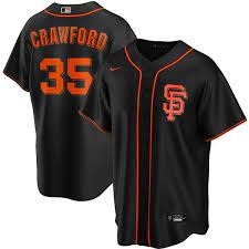 Photo 1 of NOT THE OFFICAL JERSEY**Men's Majestic San Francisco Giants #35 Brandon Crawford Authentic Black Alternate 