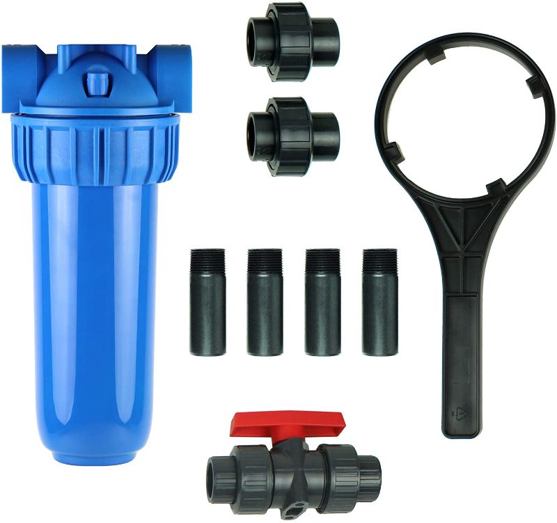 Photo 1 of ***KIT ONLY***Aquasana EQ-075 Rhino Whole House System 3/4" Fittings and 10" Pre Water Filter Install kit, Blue ***USED*** MINOR DAMAGE***
