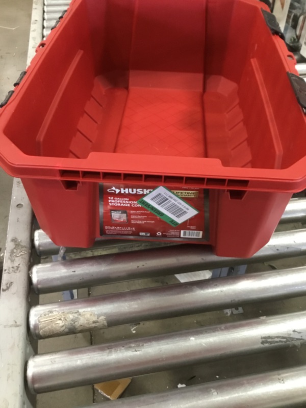 Photo 4 of *** INCOMPLETE*** MISSING LID AND 1 HINGE***
Professional 12 Gallon Waterproof Storage Container with Hinged Lid in Red