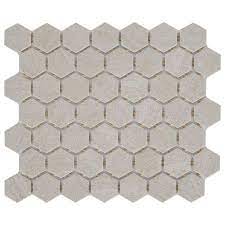 Photo 1 of 14 TILES OF 
Daltile
Nova Falls Gray 10 in. x 12 in. x 6.35 mm Ceramic Hexagon Mosaic Floor and Wall Tile (0.81 sq. ft./Each)