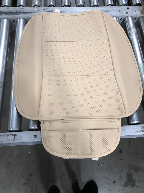 Photo 2 of **STOCK PHOTO FOR REFERENCE ONLY** UNKNOWN MAKE AND MODEL***
Auto Upholstery Leather Seat Cover: Driver Bottom, Tan 
SIZE: 20" X 21" FLAP IS 5" X 11.5" 