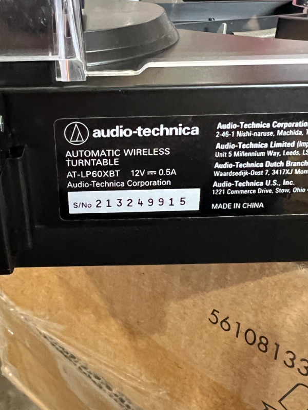 Photo 7 of Audio-Technica AT-LP60XBT-BK Fully Automatic Bluetooth Belt-Drive Stereo Turntable, Black, Hi-Fi, 2 Speed, Dust Cover, Anti-Resonance, Die-cast Aluminum Platter
