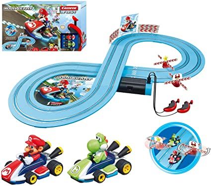 Photo 1 of Carrera First Mario Kart - Slot Car Race Track With Spinners - Includes 2 Cars: Mario and Yoshi - Battery-Powered Beginner Racing Set for Kids Ages 3 Years and Up
