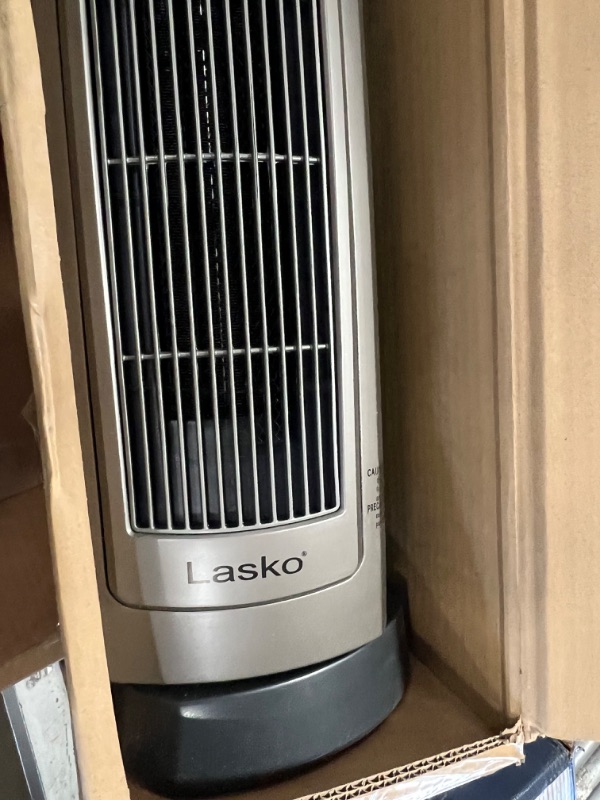 Photo 3 of Lasko 755320 Ceramic Space Tower Heater, 8.5?L x 7.25?W x 23?H, Silver
