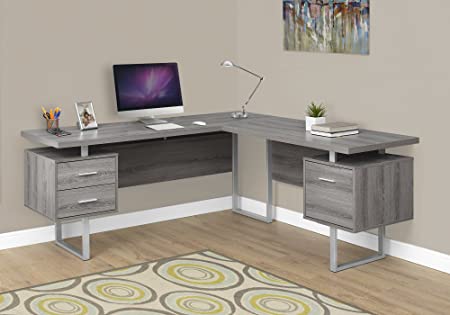 Photo 1 of MISSING HARDWARE AND SOME MATERIAL ** Monarch Specialties Computer 70"L Desk Left or Right Facing - Taupe
