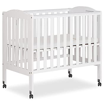 Photo 1 of Dream On Me 2 in 1 Portable Folding Stationary Side Crib in White, Greenguard Gold Certified
