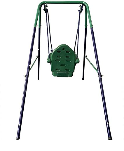 Photo 1 of ALEKO BSW02 Child Baby Toddler Indoor Outdoor Swing Blue and Green 54 x 54 x 46 inches

 