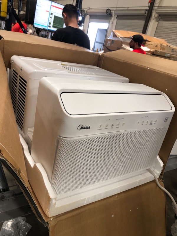 Photo 3 of Midea 8,000 BTU U-Shaped Smart Inverter Window Air Conditioner–Cools up to 350 Sq. Ft., Ultra Quiet with Open Window Flexibility, Works with Alexa/Google Assistant, 35% Energy Savings, Remote Control 21.97 x 19.17 x 13.46 inches

  