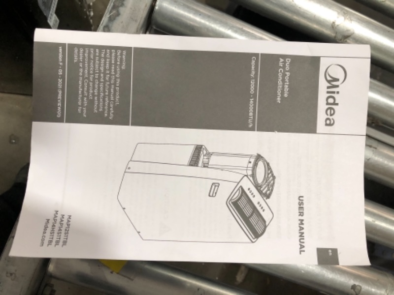 Photo 3 of DAMAGED: MIDEA MAP12S1TBL Ultra Quiet Smart HE Inverter, Dehumidifier, and Fan Portable Air Conditioner, 12,000 BTU-for Rooms up to 450 sq.ft, Black 19.53 x 16.73 x 32.48 inches

