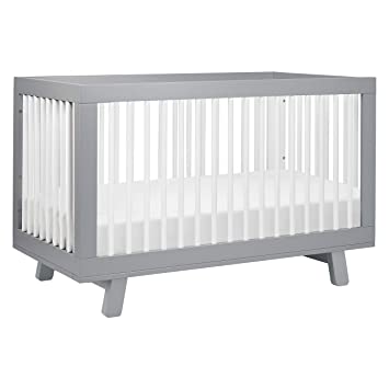 Photo 1 of Babyletto Hudson 3-in-1 Convertible Crib with Toddler Bed Conversion Kit in Grey and White, Greenguard Gold Certified ?53.75 x 29.75 x 35 inches

