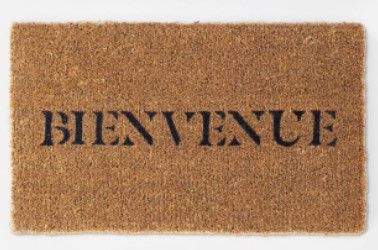 Photo 1 of 1'6"x2'6" Bienvenue Doormat Black - Threshold™ designed with Studio McGee
