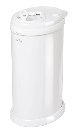 Photo 1 of Ubbi Steel Odor Locking, No Special Bag Required Money  Saving, Awards-Winning, Modern Design, Registry Must-Have Diaper Pail, White 12.5 x 8.75 x 21.6 inches

