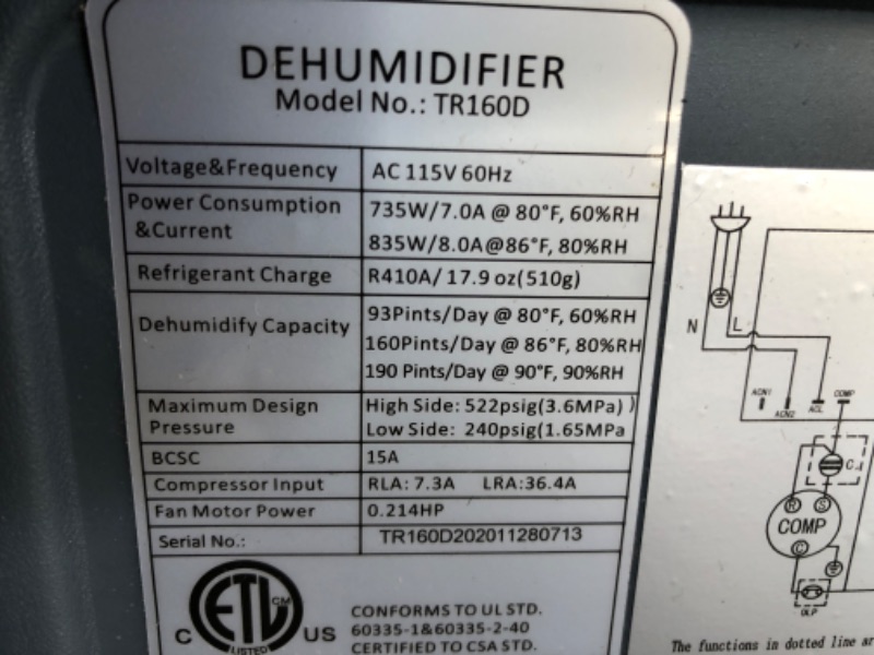 Photo 5 of COLZER 190 Pint Dehumidifier
