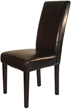 Photo 1 of  Faux Leather Dining Chairs, Brown, Set of 2