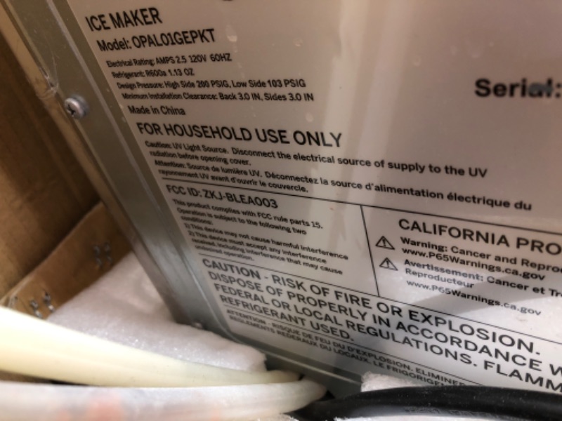 Photo 5 of parts only ** GE Profile Opal | Countertop Nugget Ice Maker with Side Tank | Portable Ice Machine Makes up to 24 Lbs. of Ice per Day | Stainless Steel Finish
