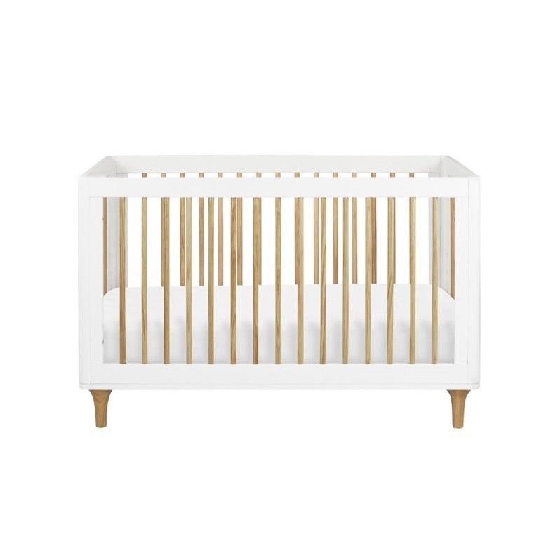 Photo 1 of Babyletto Lolly 3 in 1 Convertible Crib with Toddler Rail in White and Washed Natural
