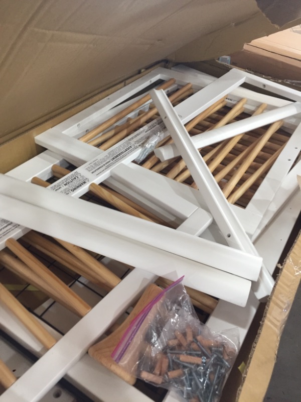 Photo 1 of Babyletto Lolly 3 in 1 Convertible Crib with Toddler Rail in White and Washed Natural
