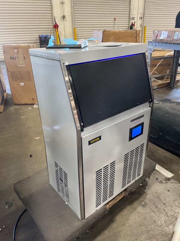 Photo 2 of VEVOR 110V Commercial ice Maker 90-100LBS/24H with 33LBS Bin and Electric Water Drain Pump, Clear Cube, Stainless Steel Construction, Auto Operation
