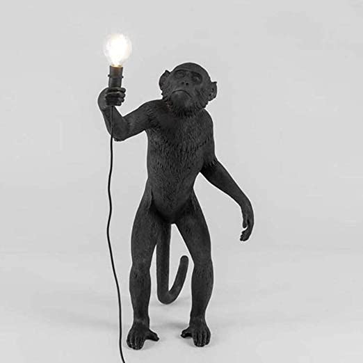 Photo 1 of COLOM Floor Lamp Vintage Industrial Style Monkey Lamp Personality Creative Resin Branch Table Lamp Hemp Rope Monkey Branch Table Lamp E27 Standing Lamps Lights Lighting (Color : Black)
