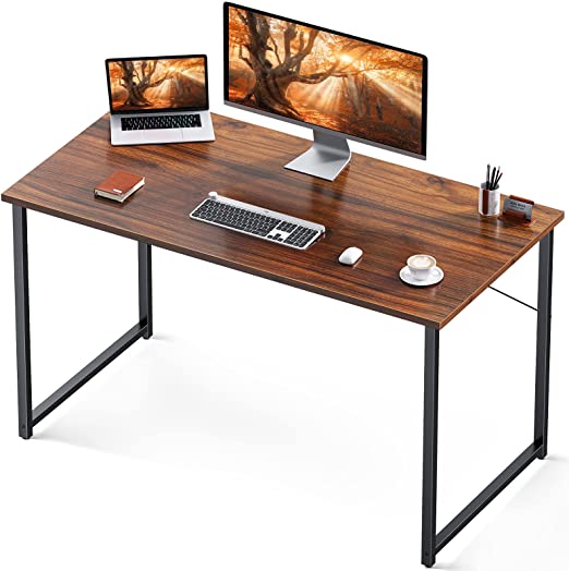 Photo 1 of Coleshome 63 Inch Computer Desk, Modern Simple Style Desk for Home Office, Study Student Writing Desk,Deep Brown
