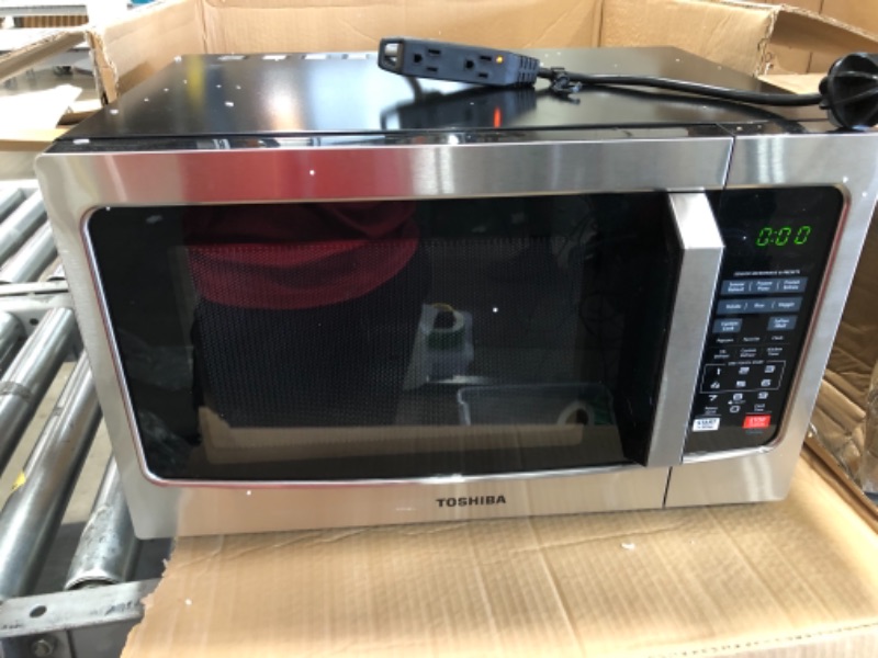 Photo 2 of Toshiba EM131A5C-SS Microwave Oven with Smart Sensor, Easy Clean Interior, ECO Mode and Sound On/Off, 1.2 Cu Ft, Stainless Steel
