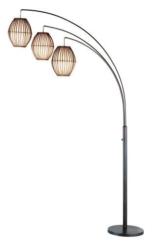 Photo 1 of Adesso Maui Arc Floor Lamp, Brown, Furniture
