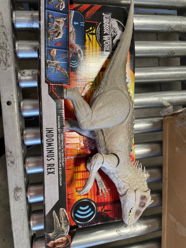 Photo 2 of ??Jurassic World Destroy ‘N Devour Indominus Rex with Chomping Mouth, Slashing Arms, Lights & Realistic Sounds, Swallows 3 ¾ Human Action Figures ?
