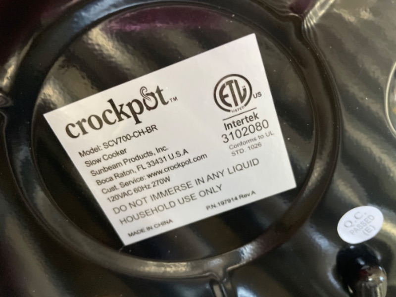 Photo 3 of Crockpot SCV700-KC Crock Pot, 7 quarts, Charcoal
