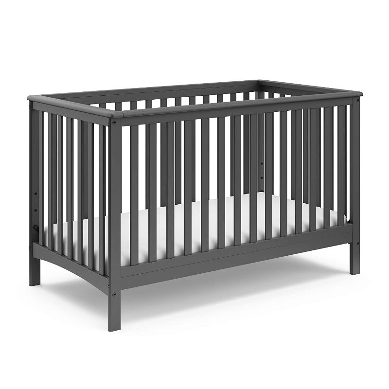 Photo 1 of Storkcraft Hillcrest 5-in-1 Convertible Crib (Gray) - Converts from Baby Crib to Toddler Bed, Daybed and Full-Size Bed, Fits Standard Full-Size Crib Mattress, Adjustable Mattress Support Base
