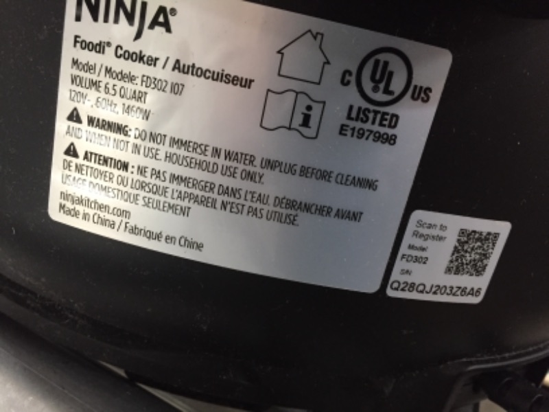 Photo 4 of Ninja FD302 Foodi 11-in-1 Pro 6.5 qt. Pressure Cooker & Air Fryer that Steams, Slow Cooks, Sears, Sautés, Dehydrates & More, with 4.6 qt. Crisper Plate, Nesting Broil Rack, Silver/Black