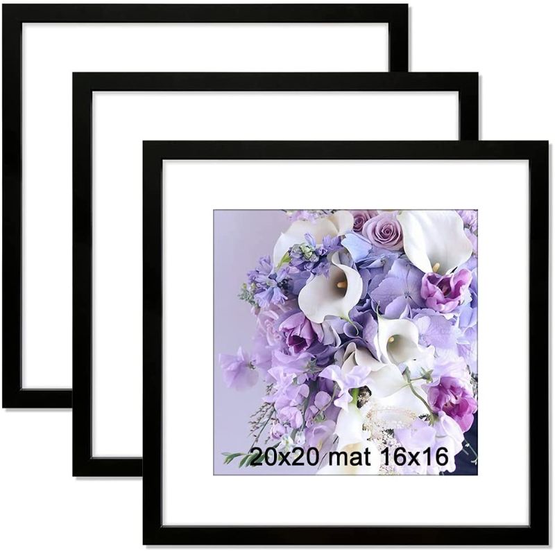 Photo 1 of 20x20 Frame Black Luxury Picture Frame Wall Hanging, Display Picture set of 3