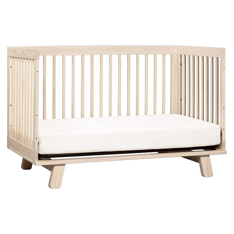 Photo 1 of Babyletto Hudson 3-in-1 Convertible Crib with Toddler Bed Conversion Kit in Washed Natural, Greenguard Gold Certified