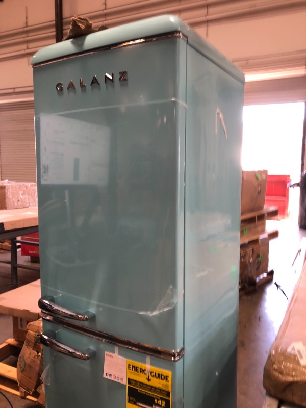 Photo 5 of Galanz - Retro 7.4 Cu. Ft Bottom Mount Refrigerator - Blue
