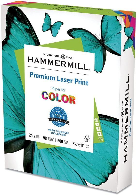 Photo 1 of HP Laser Print Office Paper, 98 Brightness, 24lb, 8-1/2 x 11, White, 500 Sheets/Rm
