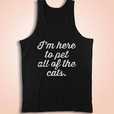 Photo 1 of **STOCK PHOTO FOR REFERENCE ONLY*** **USED***
"IM HERE TO PET ALL THE CATS" TANK TOP BLACK SIZE M