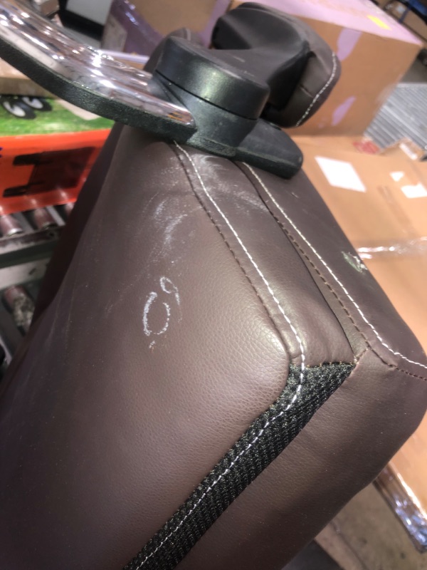 Photo 7 of ***STOCK PHOTO FOR REFERENCE ONLY***
DARK BROWN Ergonomic Office Chair with Flip-Up Arms   Leather MID-BACK ***USED, MINOR DAMAGE, NO INSTRUCTIONS,***