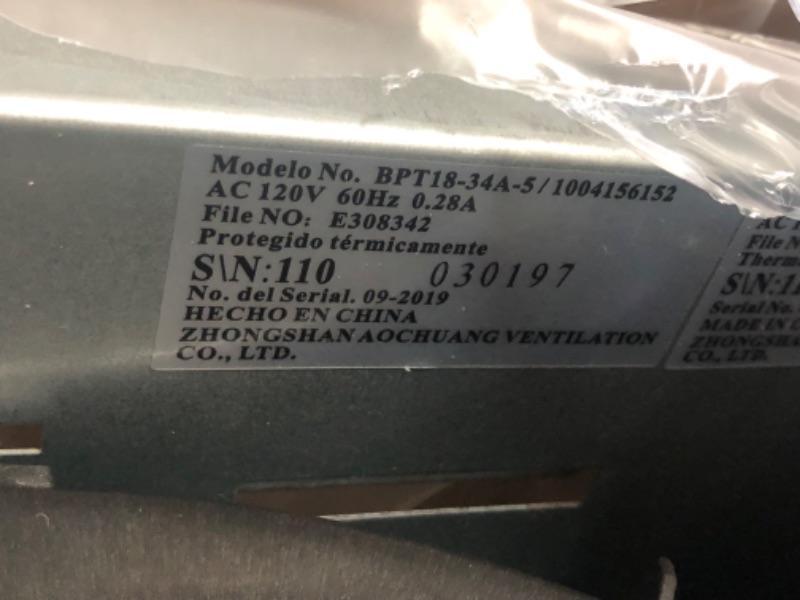 Photo 1 of 110 CFM Ceiling Mount Roomside Installation Quick Connect Bathroom Exhaust Fan