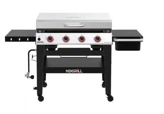 Photo 1 of **MINOR DAMAGE**Nexgrill
Daytona 4-Burner 36 in. Propane Gas Griddle in Black with Stainless Steel Lid