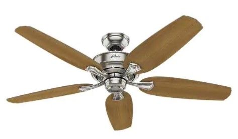 Photo 1 of ***HOME DEPOT DISPLAY UNIT**** 
Channing 54 in. LED Indoor Easy Install Brushed Nickel Ceiling Fan with HunterExpress Feature Set and Remote
