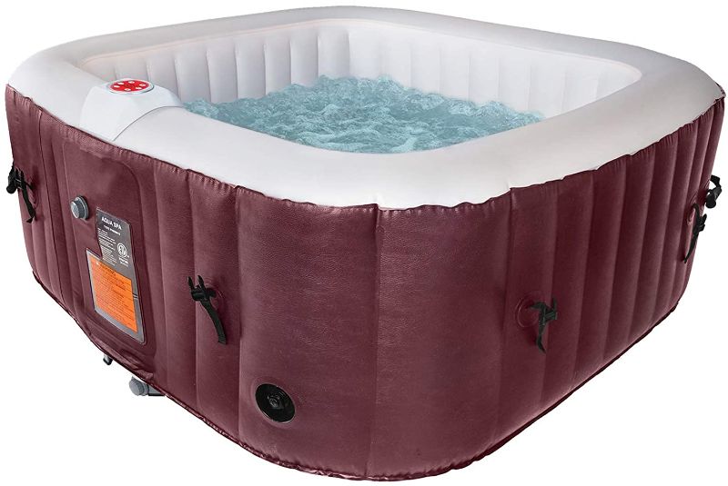 Photo 1 of #WEJOY AquaSpa Portable Hot Tub 61X61X26 Inch Air Jet Spa 2-3 Person Inflatable Square Outdoor Heated Hot Tub Spa with 120 Bubble Jets
