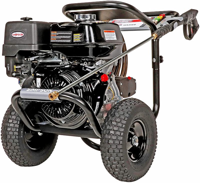 Photo 1 of SIMPSON Cleaning PS4240 PowerShot 4200 PSI Gas Pressure Washer, 4.0 GPM, Honda GX390 Engine, Includes Spray Gun, 5 QC Nozzle Tips, 3/8-inch x 50-foot Monster Hose, (49-State)
